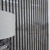 240cm x 60cm Acoustic Slatted Wall Panel Black & Gold Marble