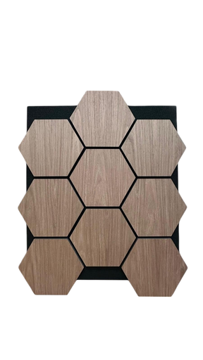 Pack Of x4 Wooden Acoustic Wall Hexagon Panels 700mm x 570mm Light Oak