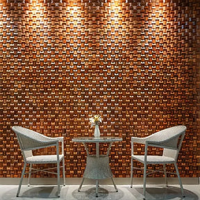 Solid Wood 3D Mosaic Panel Premium ✅(30 x 30 cm)