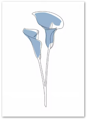 Premium Wall Art - Whispers in Bloom: Minimalist Floral Line Art (Multiple Sizes Available)
