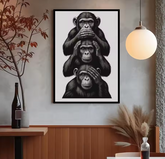 Premium Wall Art - 3 Wise Monkeys (Multiple Sizes Available)