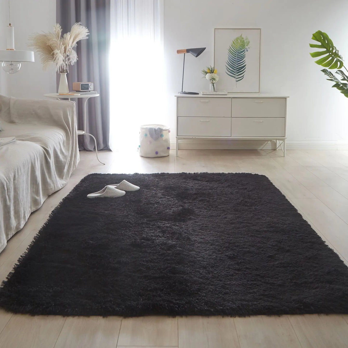 Gray Carpet for Living Room Plush Rug Bed Room Floor Fluffy Mats Anti-slip Home Decor Rugs Soft Velvet Carpets Kids Room Blanket