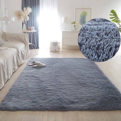 Gray Carpet for Living Room Plush Rug Bed Room Floor Fluffy Mats Anti-slip Home Decor Rugs Soft Velvet Carpets Kids Room Blanket
