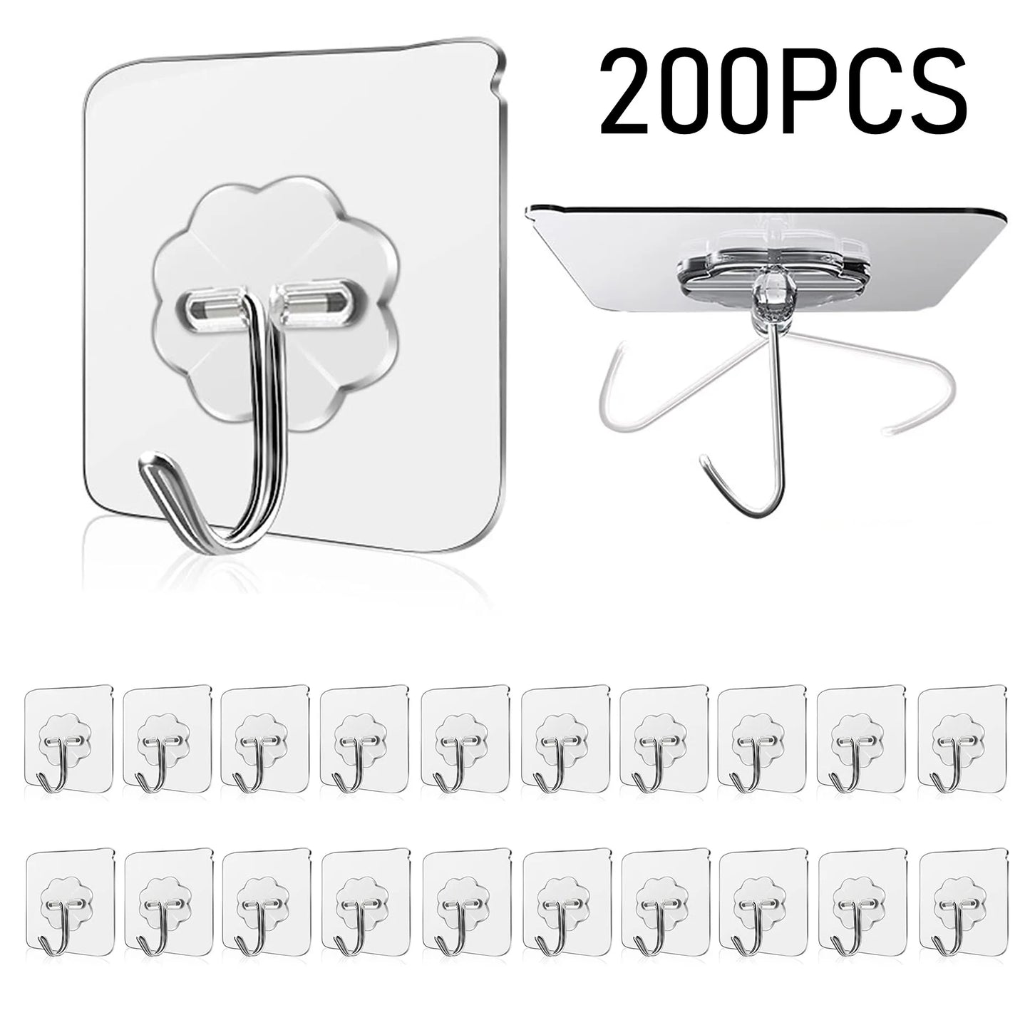 Wall Hooks, Sticky Hooks for Kitchen Bathroom Shower Door Outdoor Wall Hanging Door Self-adhesive