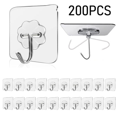 Wall Hooks, Sticky Hooks for Kitchen Bathroom Shower Door Outdoor Wall Hanging Door Self-adhesive
