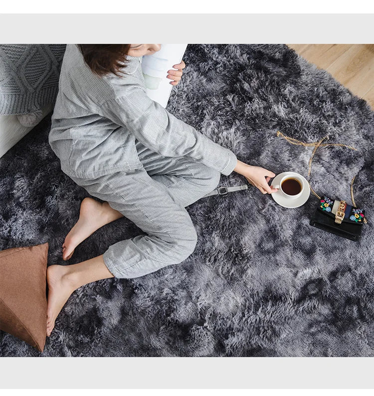 Gray Carpet for Living Room Plush Rug Bed Room Floor Fluffy Mats Anti-slip Home Decor Rugs Soft Velvet Carpets Kids Room Blanket