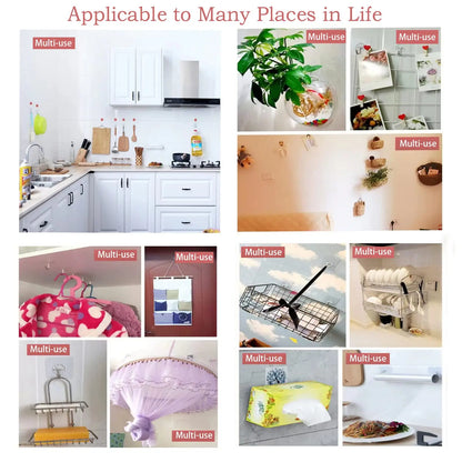 Wall Hooks, Sticky Hooks for Kitchen Bathroom Shower Door Outdoor Wall Hanging Door Self-adhesive