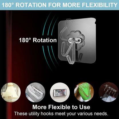 Wall Hooks, Sticky Hooks for Kitchen Bathroom Shower Door Outdoor Wall Hanging Door Self-adhesive