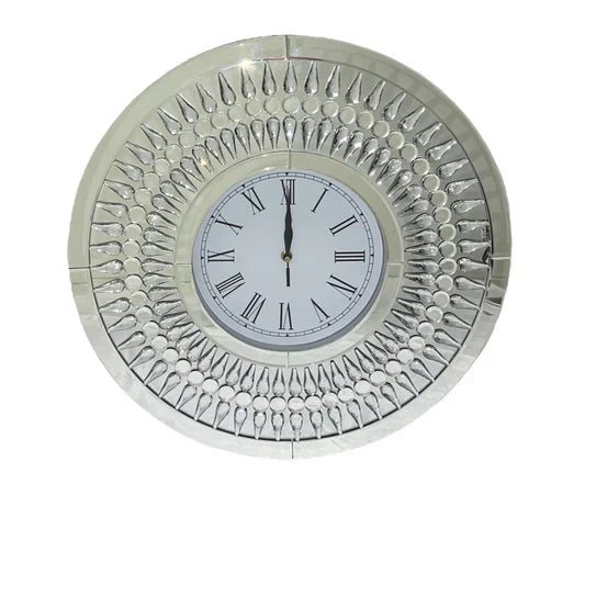 Crystal Halo: Roman Numeral Mirrored Wall Clock