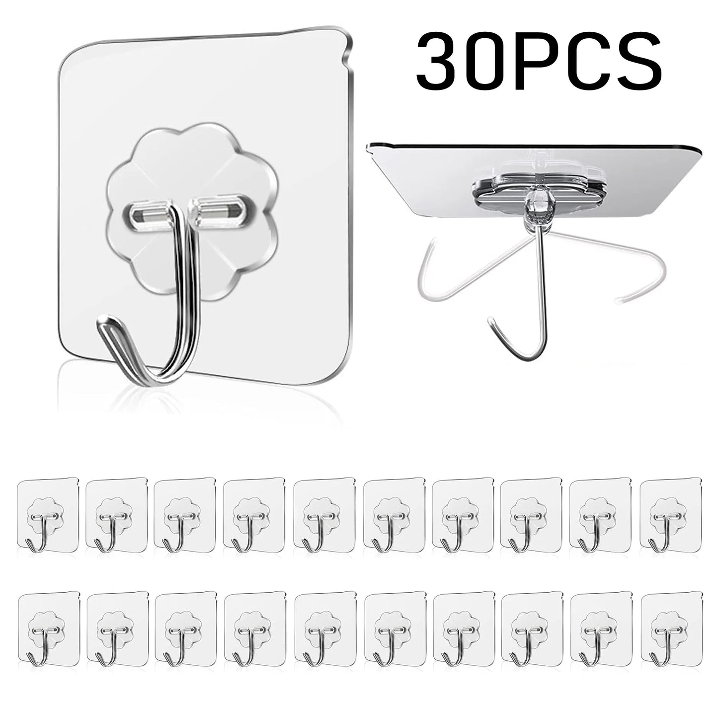 Wall Hooks, Sticky Hooks for Kitchen Bathroom Shower Door Outdoor Wall Hanging Door Self-adhesive