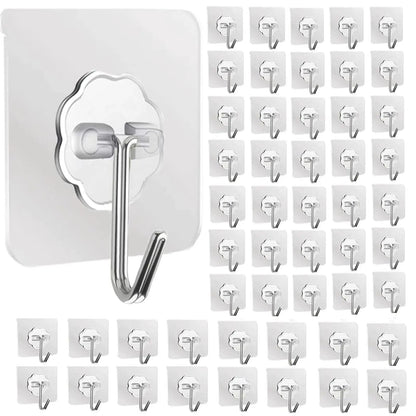 Wall Hooks, Sticky Hooks for Kitchen Bathroom Shower Door Outdoor Wall Hanging Door Self-adhesive