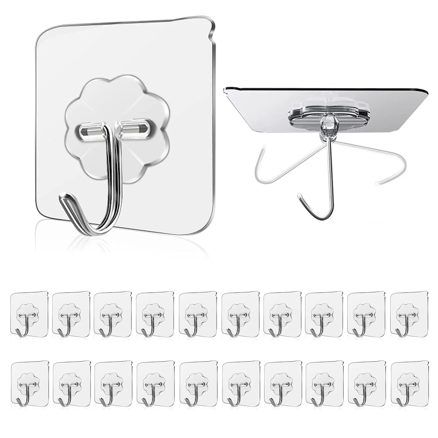Wall Hooks, Sticky Hooks for Kitchen Bathroom Shower Door Outdoor Wall Hanging Door Self-adhesive