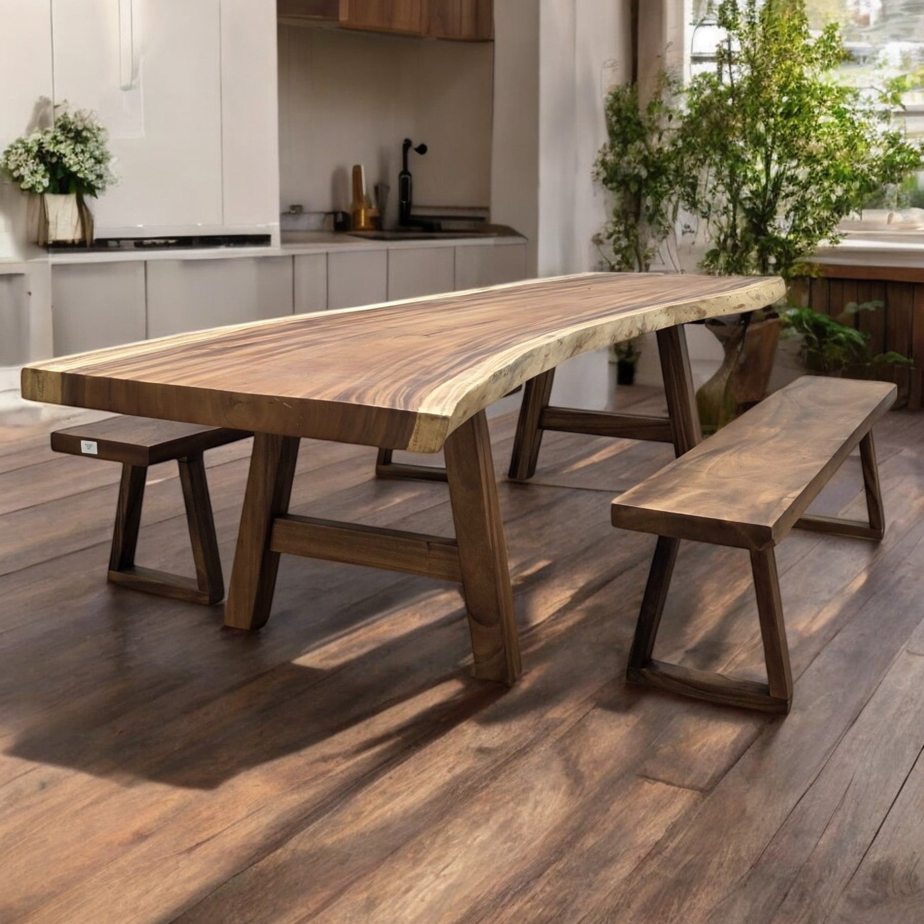 300cm x 88cm Live Edge East Indian Walnut Dinning Table