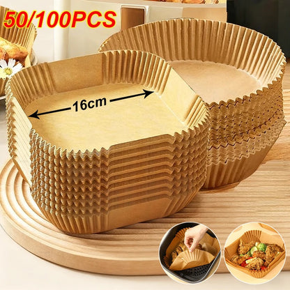 Air Fryer Disposable Liners 100pcs – Non-Stick Baking Paper
