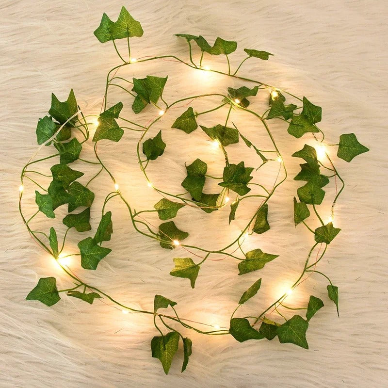 2/5/10M LED Ivy Vine String Lights – Silk Leaves Artificial Creeper Garland for Home, Wedding & Party Decor