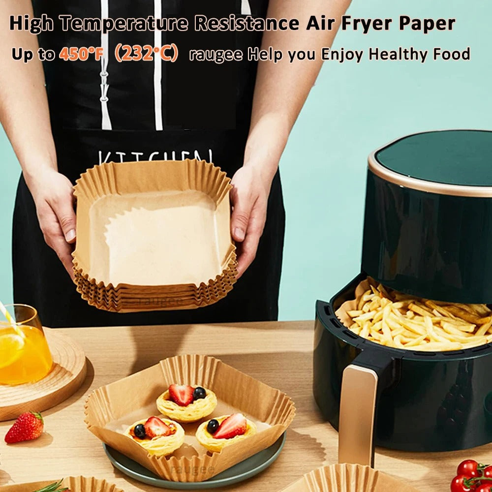 Air Fryer Disposable Liners 100pcs – Non-Stick Baking Paper