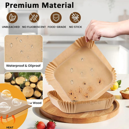 Air Fryer Disposable Liners 100pcs – Non-Stick Baking Paper