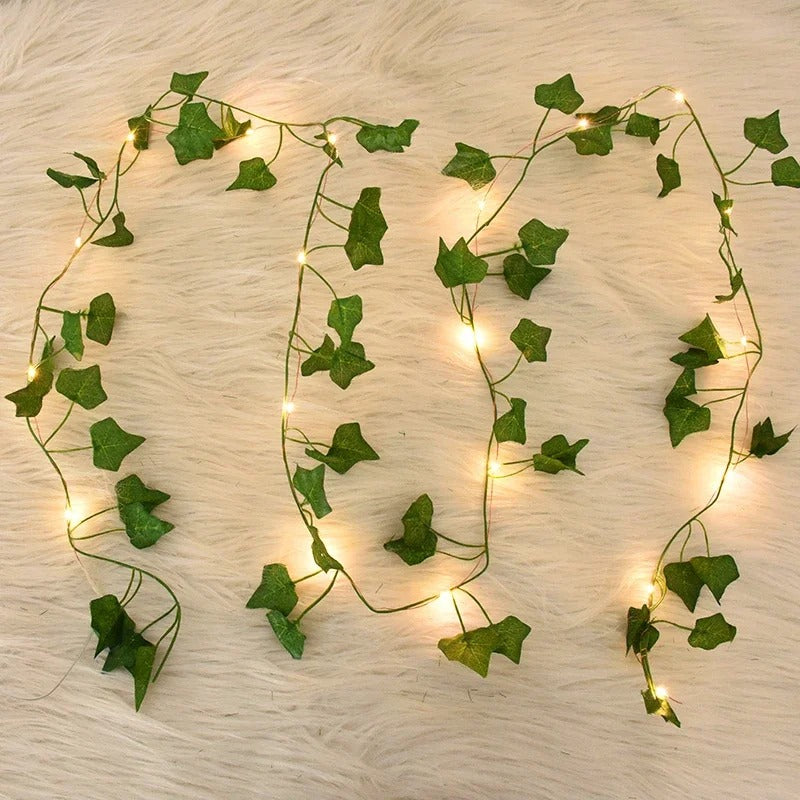2/5/10M LED Ivy Vine String Lights – Silk Leaves Artificial Creeper Garland for Home, Wedding & Party Decor