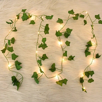 2/5/10M LED Ivy Vine String Lights – Silk Leaves Artificial Creeper Garland for Home, Wedding & Party Decor