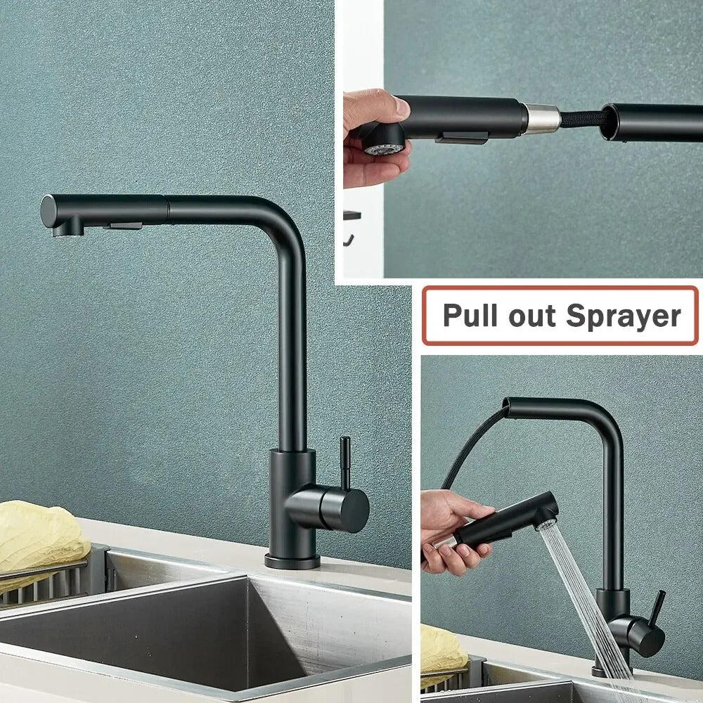 Pull-Out Mixer Tap, Stream & Spray