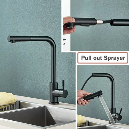 Pull-Out Mixer Tap, Stream & Spray