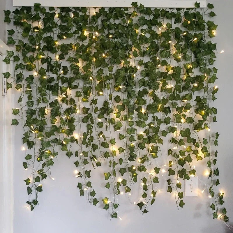 2/5/10M LED Ivy Vine String Lights – Silk Leaves Artificial Creeper Garland for Home, Wedding & Party Decor
