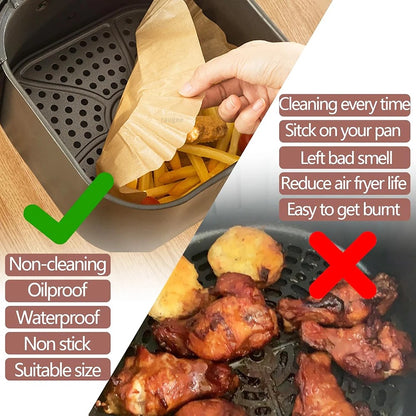 Air Fryer Disposable Liners 100pcs – Non-Stick Baking Paper