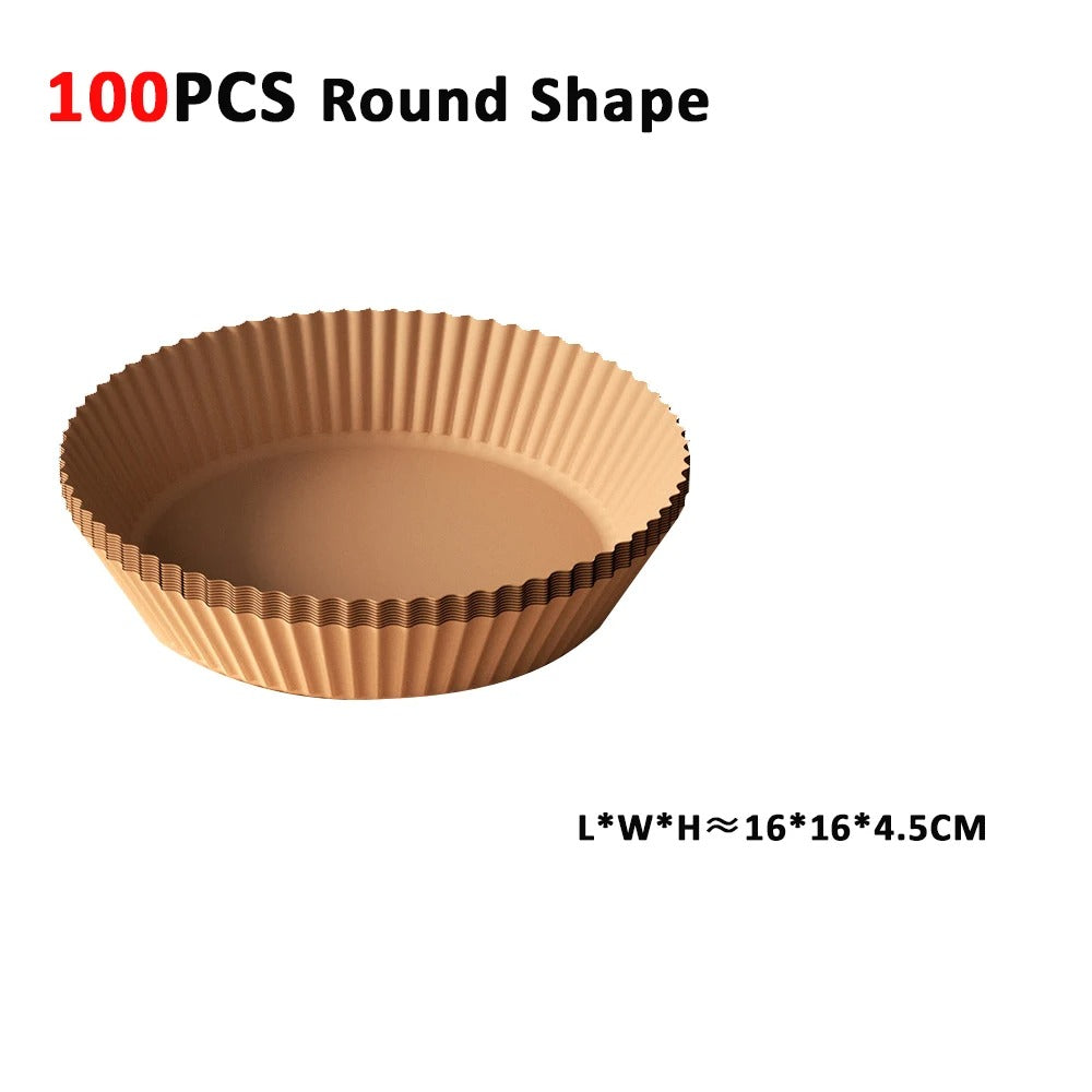 Air Fryer Disposable Liners 100pcs – Non-Stick Baking Paper