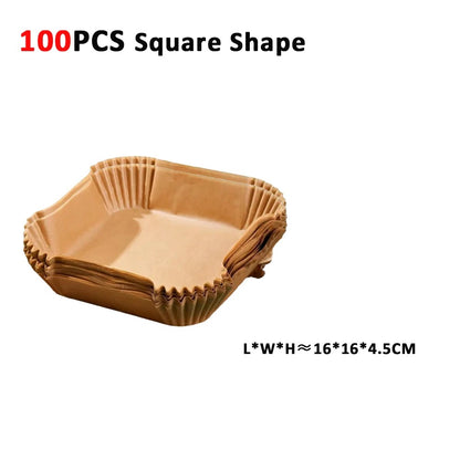 Air Fryer Disposable Liners 100pcs – Non-Stick Baking Paper