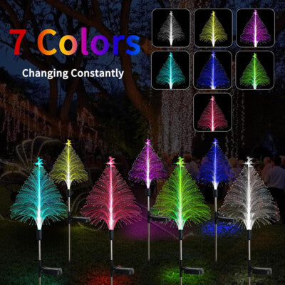 🎄7 Color Changing Solar Christmas Trees Lights