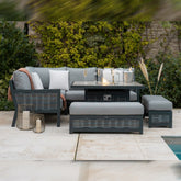 The Cambridge Rattan Firepit Corner Sofa And Benches Garden Set